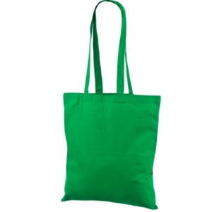 Prisvenlig grøn mulepose i bomuld. Størrelse 38 x 42 cm.