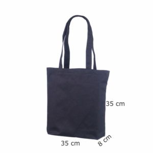Sort mulepose i bomuld med ekstra styrke Størrelse 35x35+7 cm.
