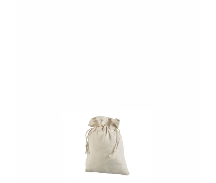 15x21 cm Hvid stofpose i bomuld med snøreluk_1