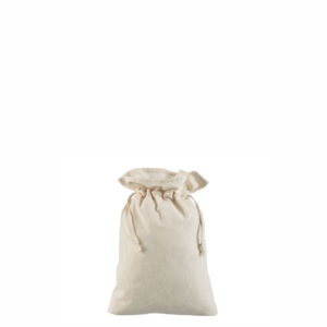 20x30 cm Hvid stofpose i bomuld med snøreluk