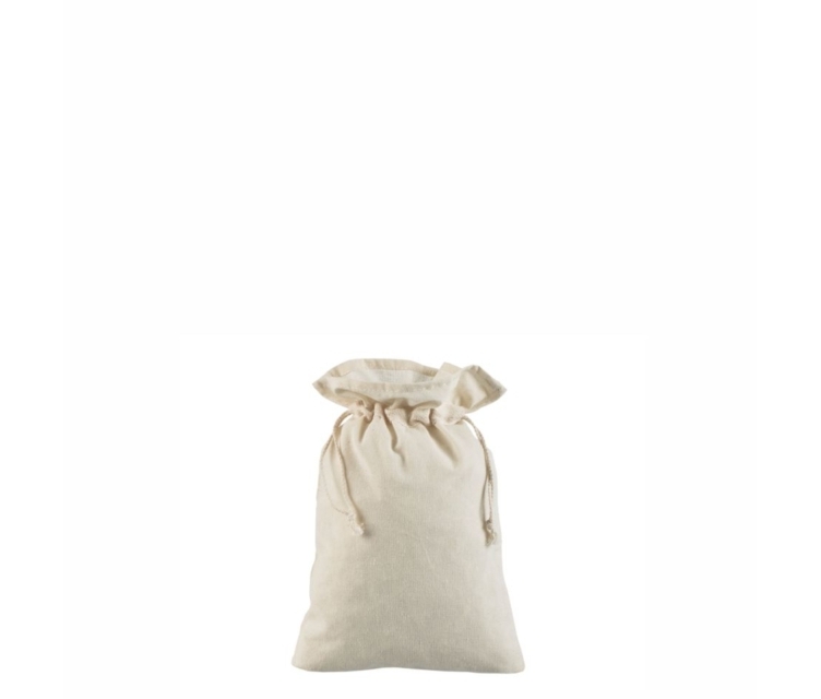 20x30 cm Hvid stofpose i bomuld med snøreluk