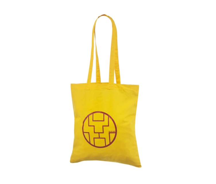 Prisvenlig gul mulepose i bomuld. Størrelse 38 x 42 cm.
