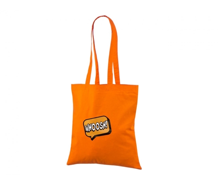 Prisvenlig orange mulepose. Størrelse