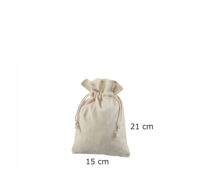 Stofpose på 15 × 21 cm med snøreluk