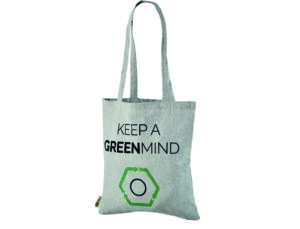 Grå mulepose i genbrugt bomuld. Størrelse 38 x 42 cm.333